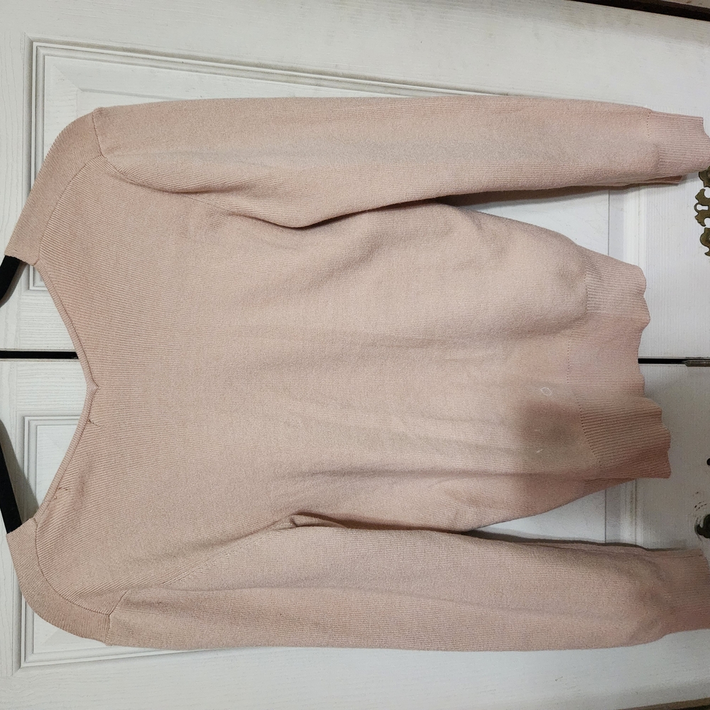 Joan Vass Cream V-Neck Sweater - Picture 8 of 8
